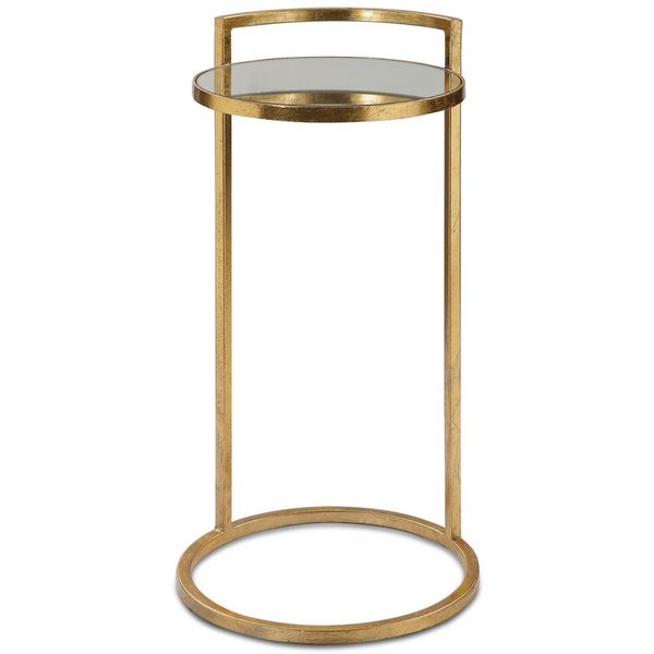 Tavolo decorativo Cailin foglia oro jf1333719