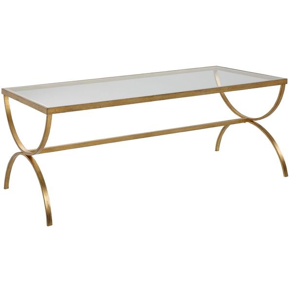 Tavolino da caff¨¨ Crescent finitura oro antico un3149620