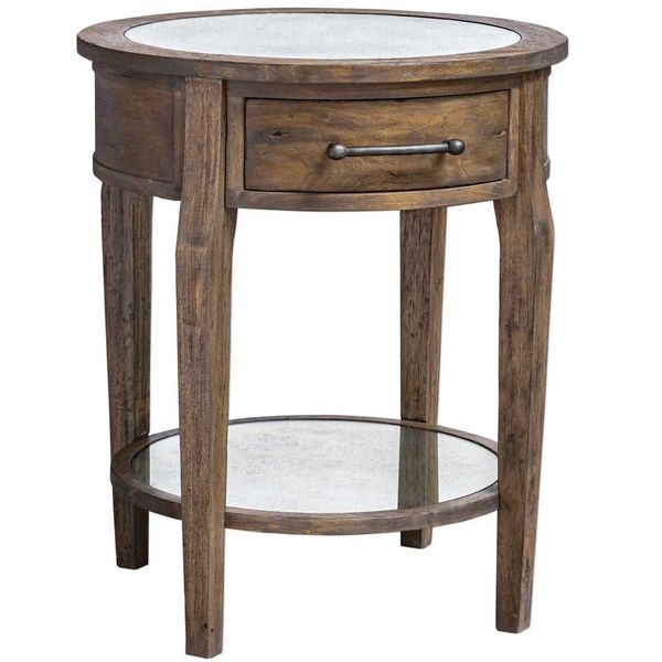 Tavolino lampada Raelynn noce pecan usurato gd2885080