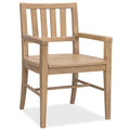 Poltroncine schienale a stecche con bracciolo legno fluttuante finitura Buckboard, Set da 2 eq4391952