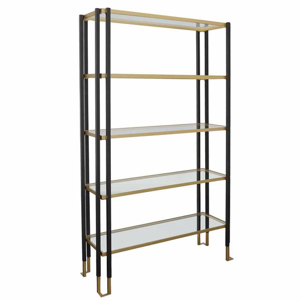 Etagere Kentmore, Nero/Oro ue4438258